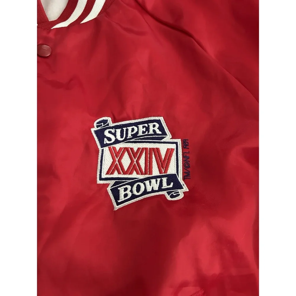 Vtg 90's NFL Super Bowl XXIV satin Chalk Line Custom Have a Nice‎ Jersey Day L